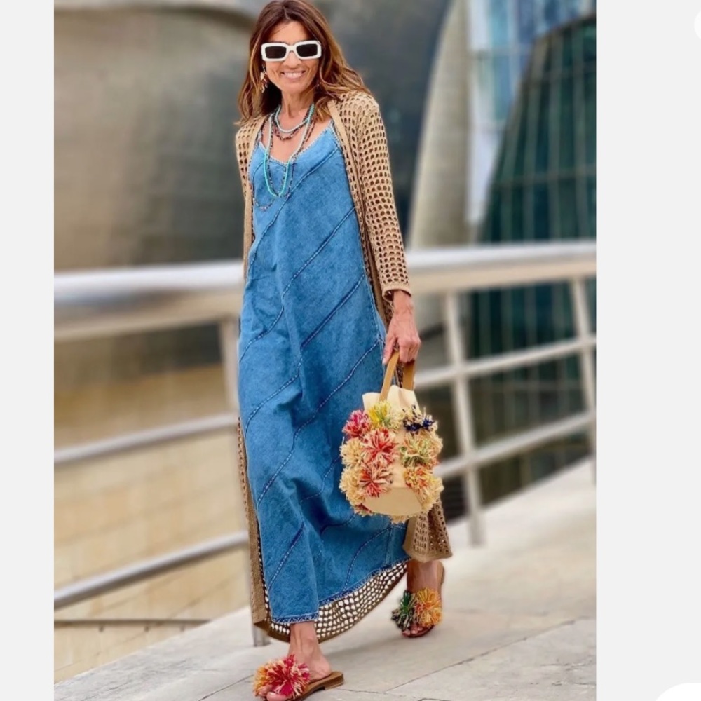 ZARA DENIM MIDI DRESS